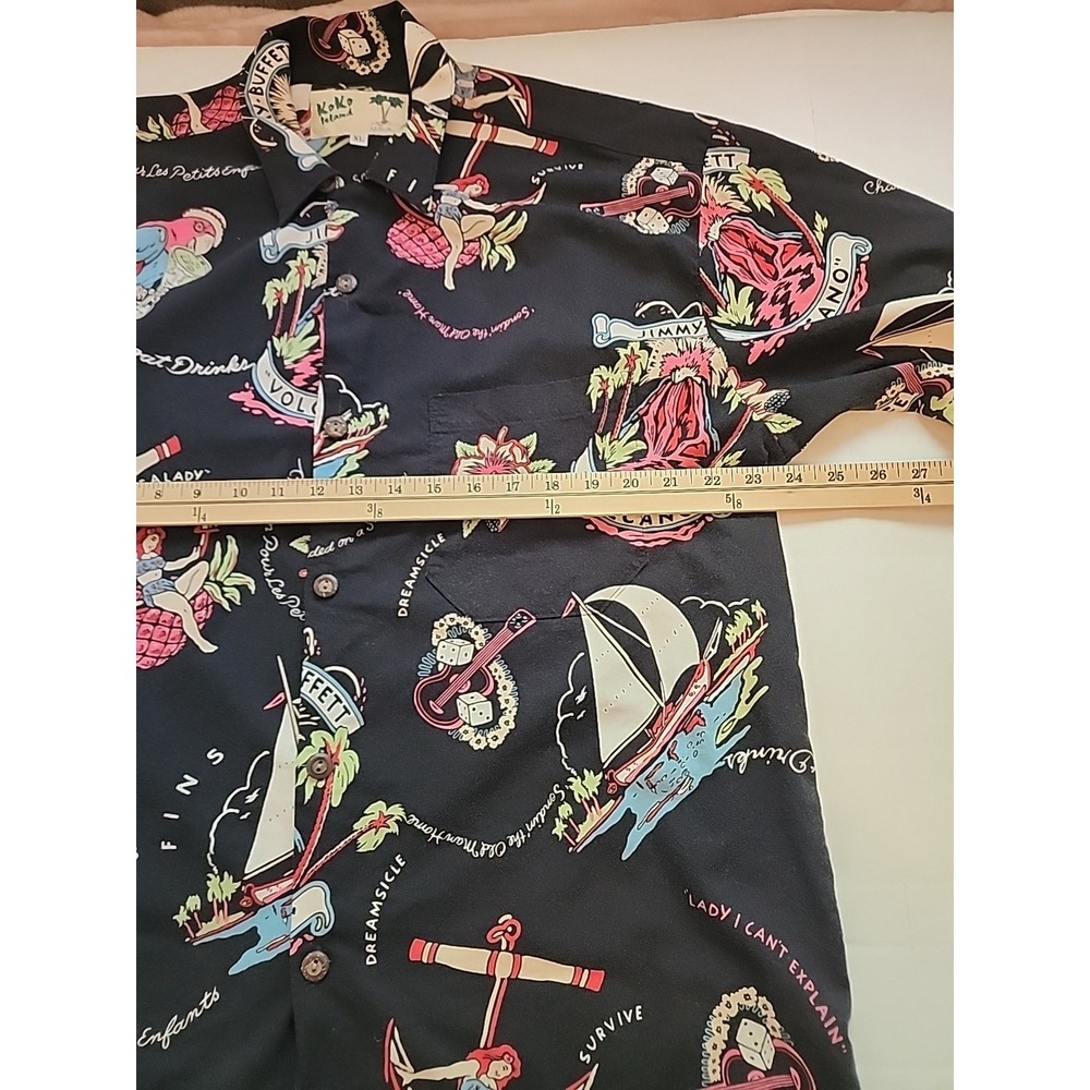 Vintage Koko Island Hawaiian Shirt Mens XL Jimmy Buffett Volcano AOP USA Made - Picture 5 of 15